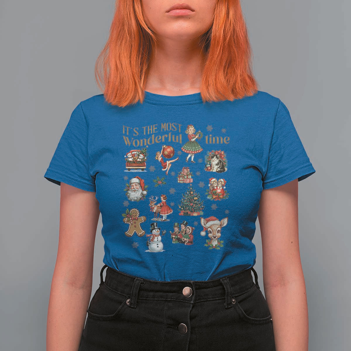 Retro Vintage Christmas T Shirt For Women It's The Most Wonderful Time Xmas - Wonder Print Shop
