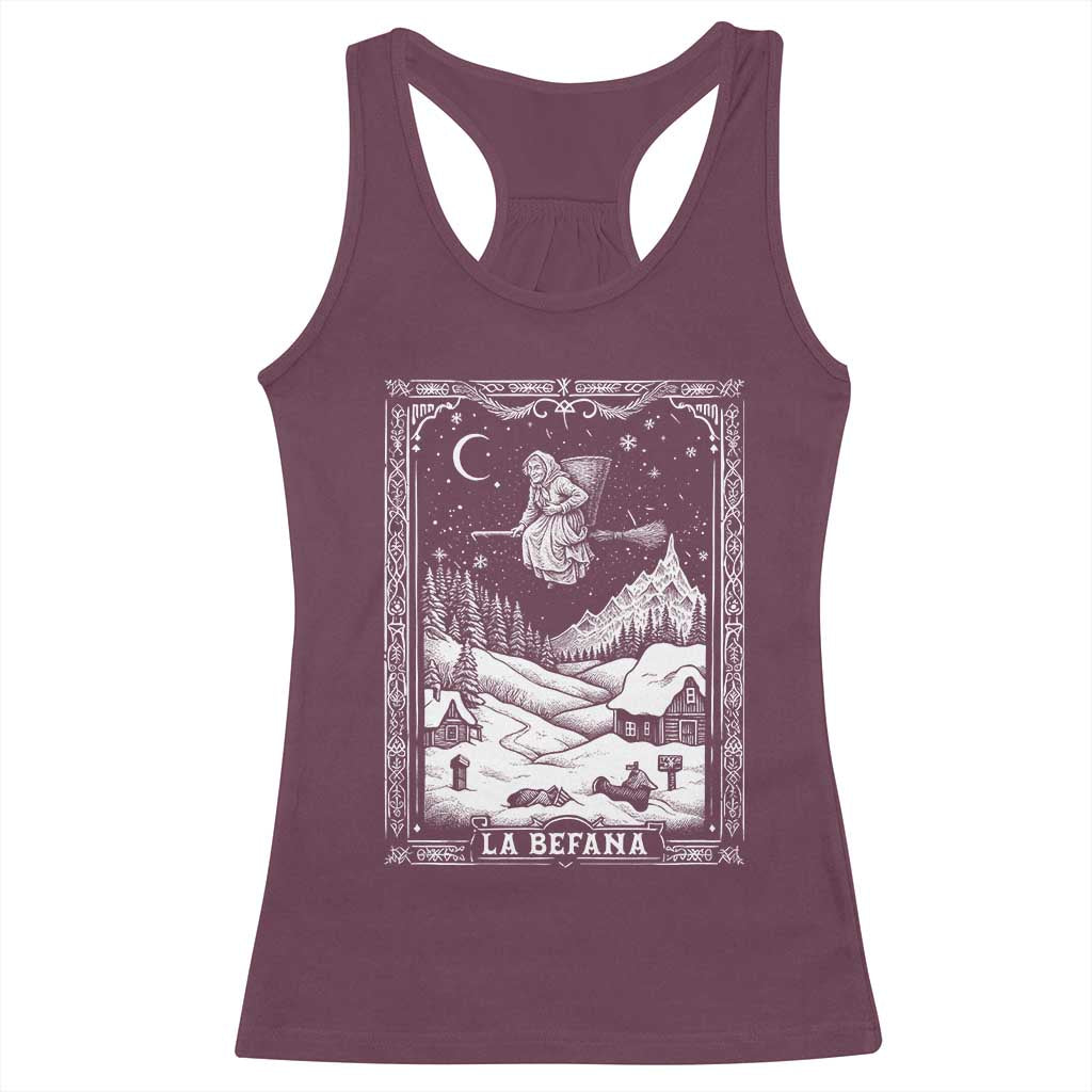 Italian Christmas La Befana Racerback Tank Top Buon Befana Folklore Xmas Witch - Wonder Print Shop