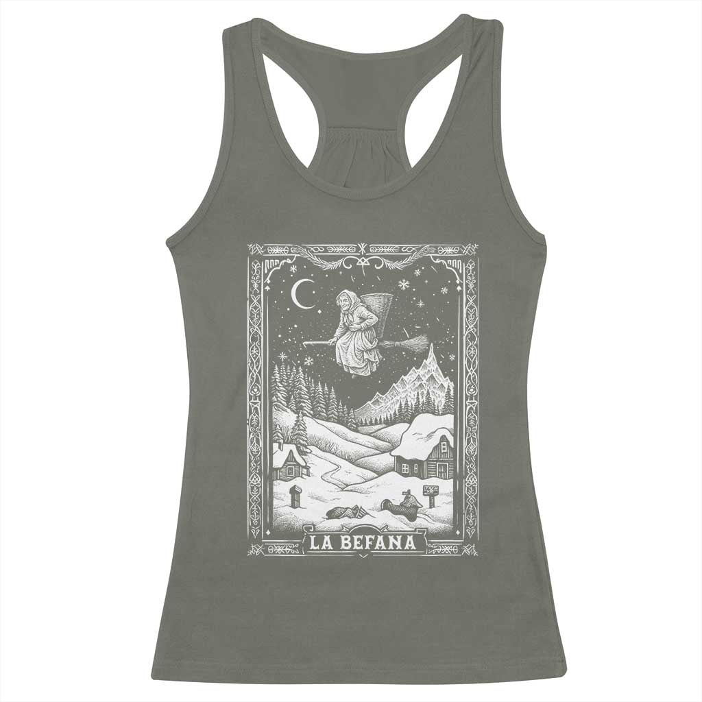 Italian Christmas La Befana Racerback Tank Top Buon Befana Folklore Xmas Witch - Wonder Print Shop