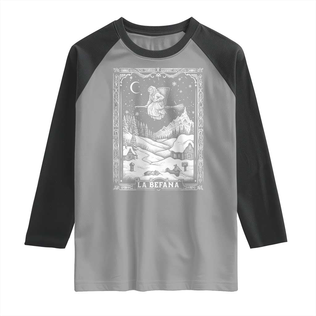 Italian Christmas La Befana Raglan Shirt Buon Befana Folklore Xmas Witch - Wonder Print Shop