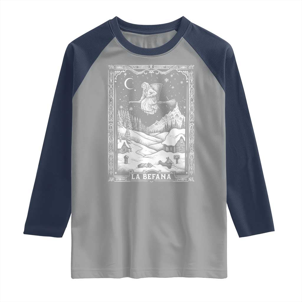 Italian Christmas La Befana Raglan Shirt Buon Befana Folklore Xmas Witch - Wonder Print Shop