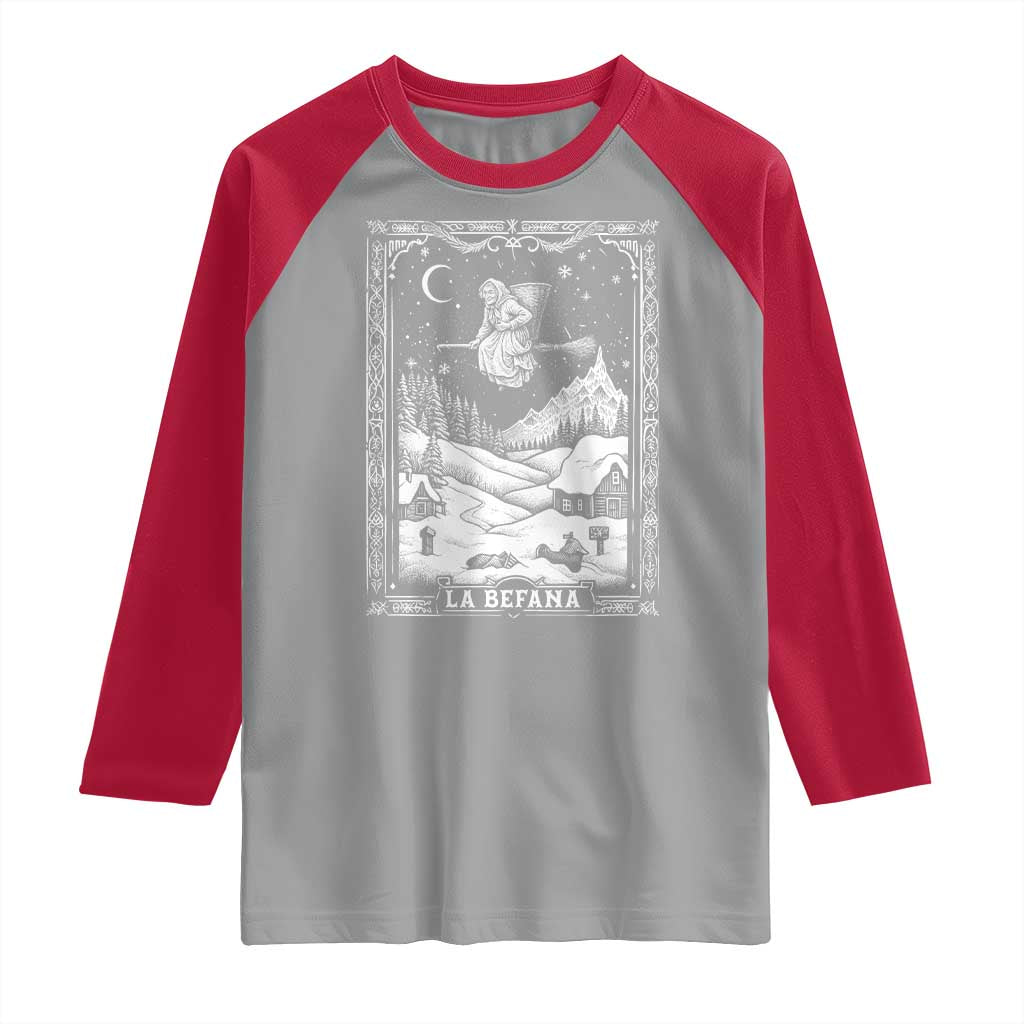 Italian Christmas La Befana Raglan Shirt Buon Befana Folklore Xmas Witch - Wonder Print Shop
