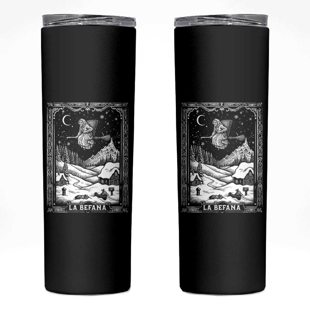 Italian Christmas La Befana Skinny Tumbler Buon Befana Folklore Xmas Witch - Wonder Print Shop