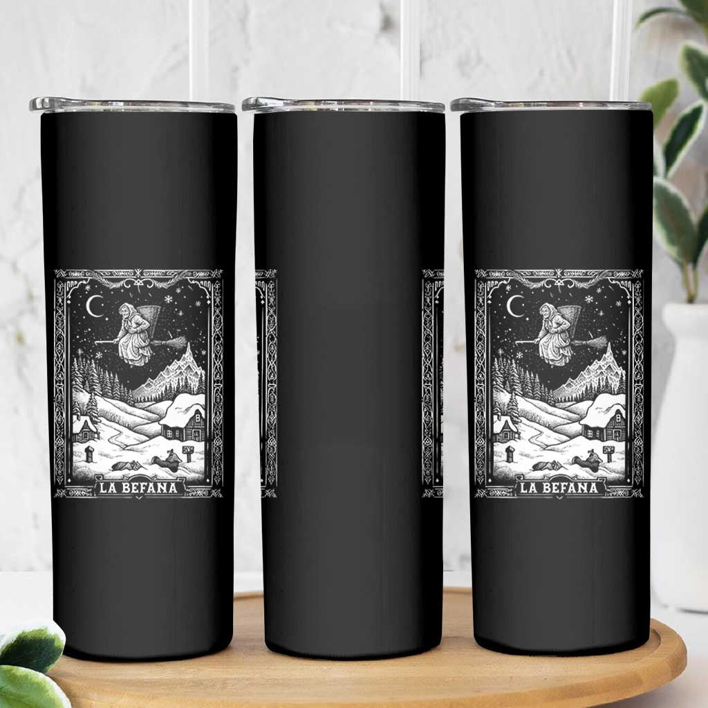 Italian Christmas La Befana Skinny Tumbler Buon Befana Folklore Xmas Witch - Wonder Print Shop