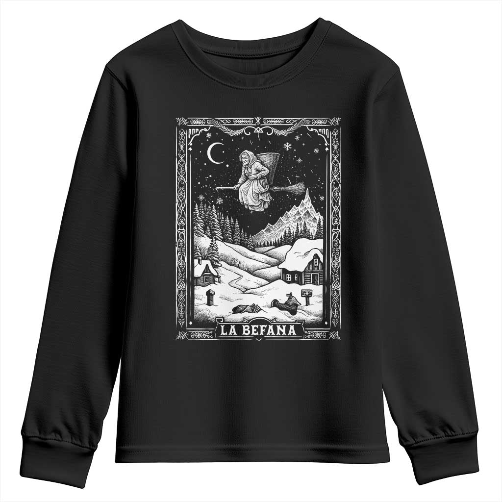 Italian Christmas La Befana Youth Sweatshirt Buon Befana Folklore Xmas Witch - Wonder Print Shop