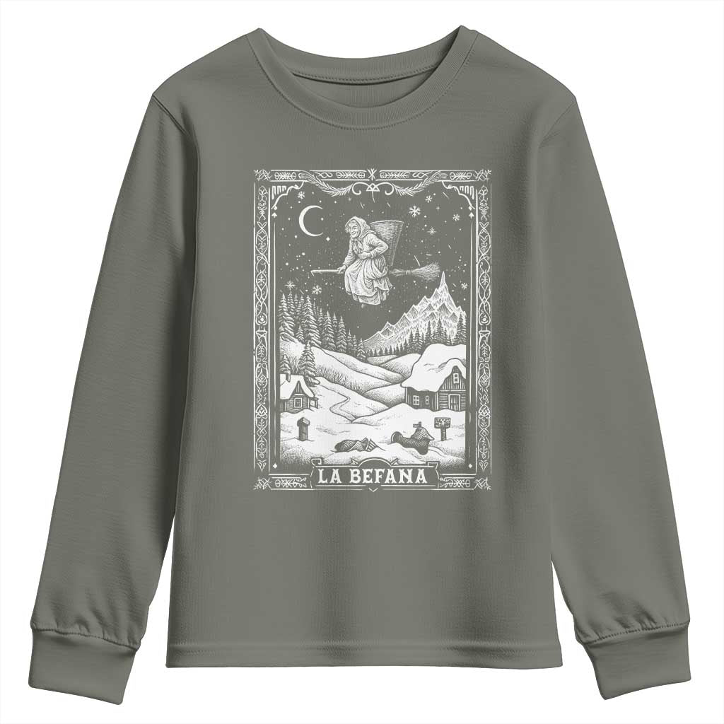 Italian Christmas La Befana Youth Sweatshirt Buon Befana Folklore Xmas Witch - Wonder Print Shop