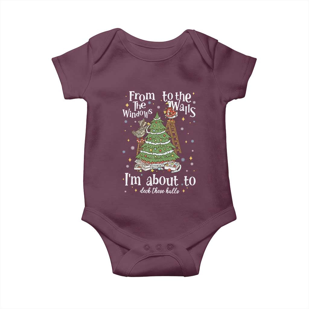 From The Windows To The Walls I'm About To Deck These Halls Christmas Baby Onesie - Wonder Print Shop