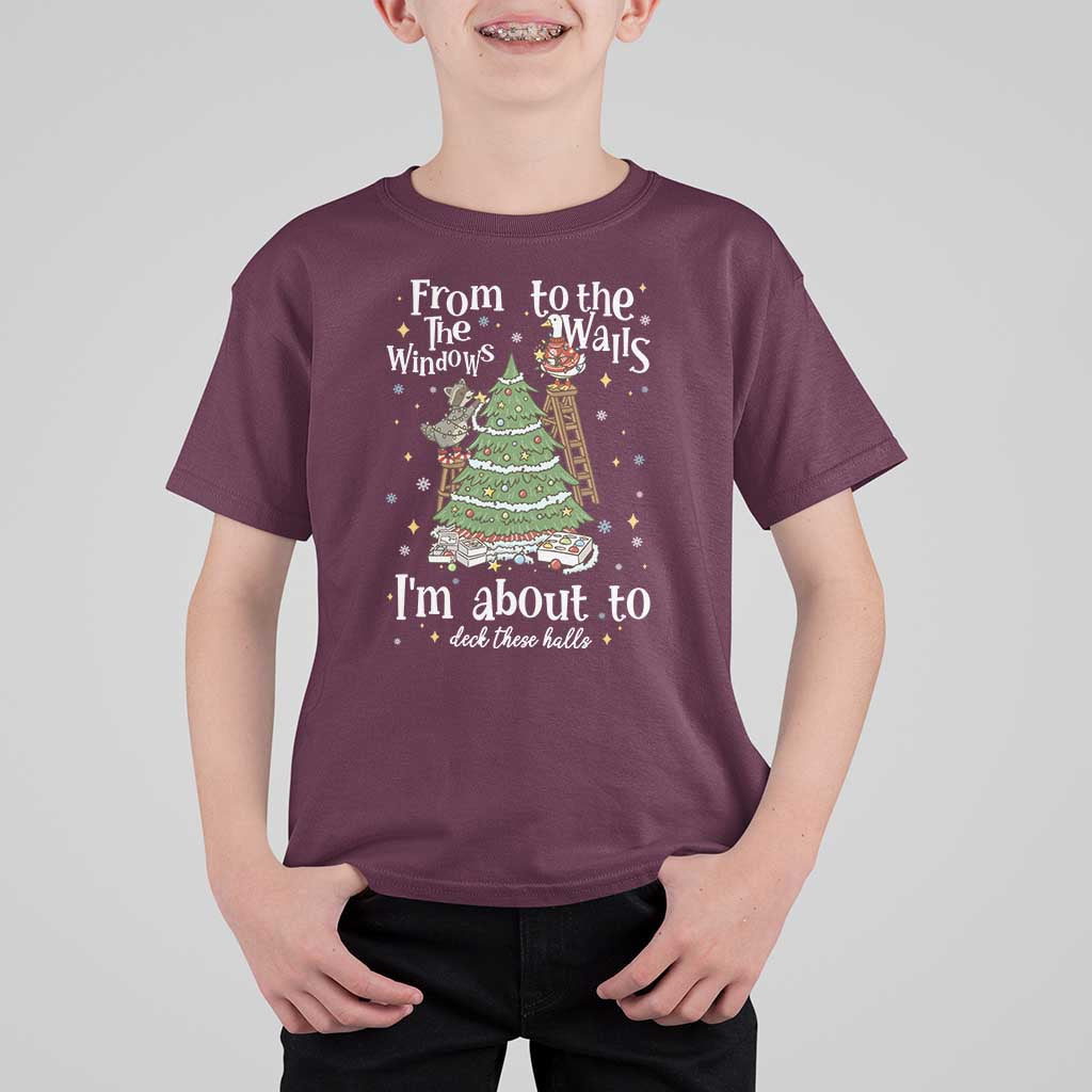 From The Windows To The Walls I'm About To Deck These Halls Christmas T Shirt For Kid - Wonder Print Shop