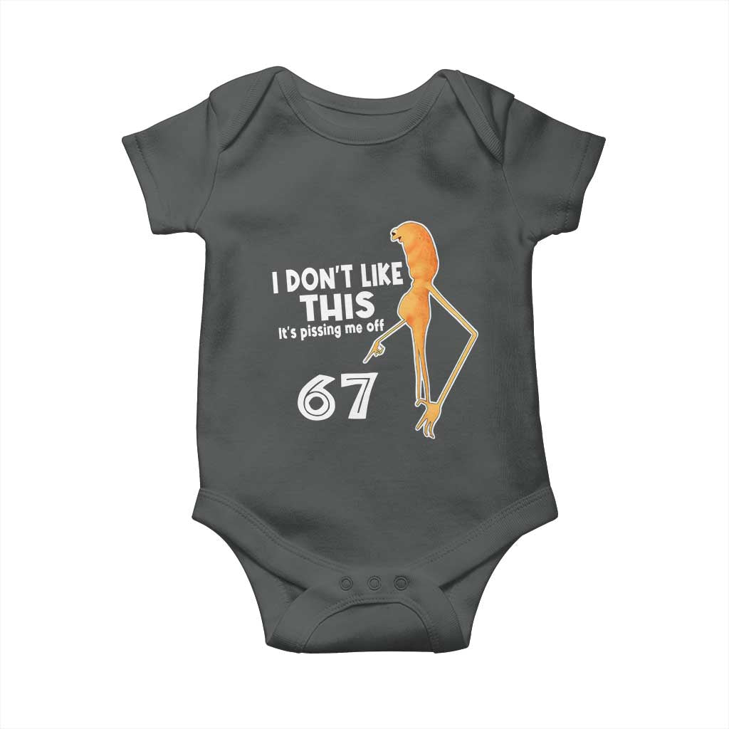 Funny Marcus The Worm 67 Meme Baby Onesie I Dont Like This Its Pissing Me Off - Wonder Print Shop