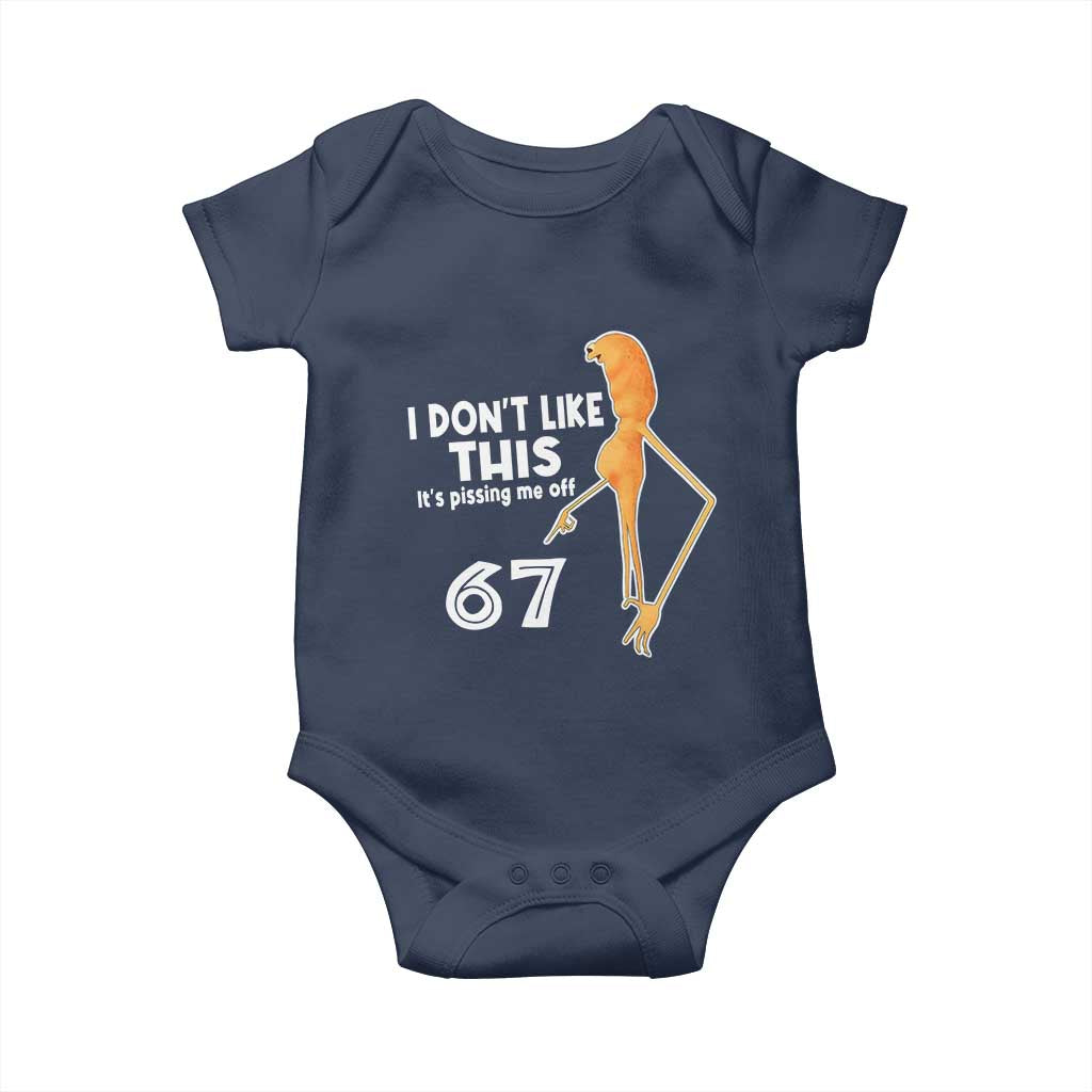 Funny Marcus The Worm 67 Meme Baby Onesie I Dont Like This Its Pissing Me Off - Wonder Print Shop