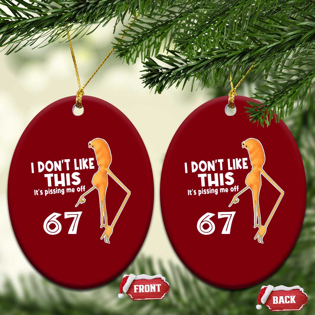 Funny Marcus The Worm 67 Meme Ceramic Ornament I Dont Like This Its Pissing Me Off - Wonder Print Shop
