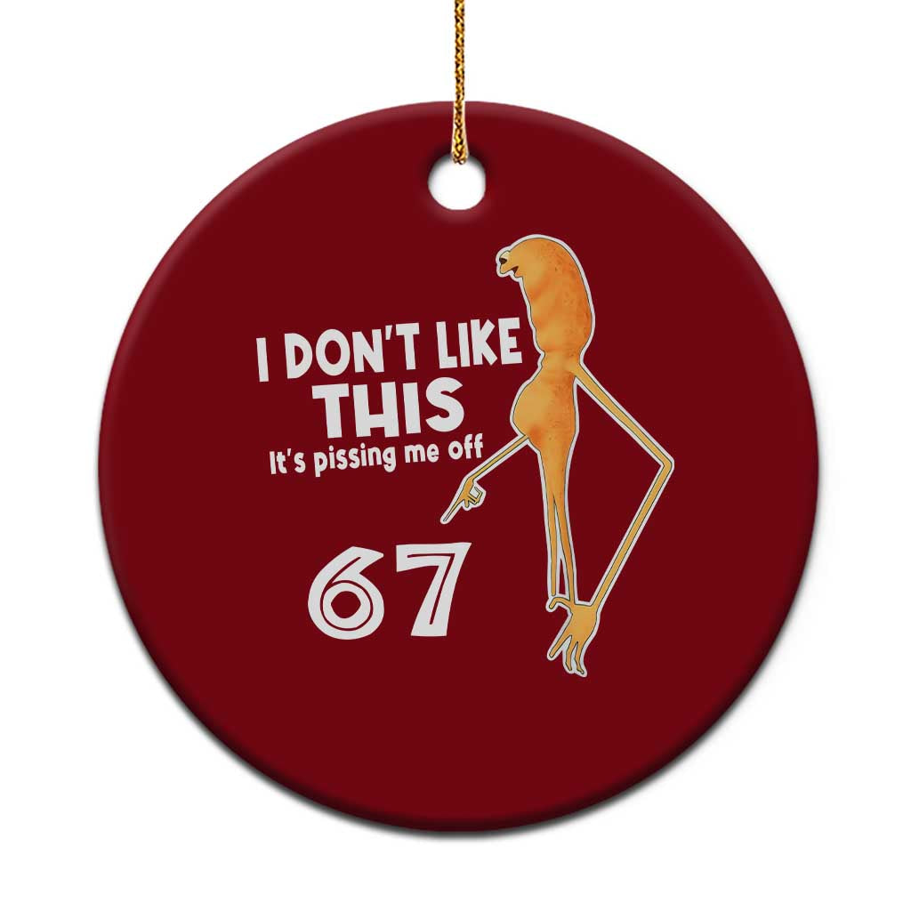 Funny Marcus The Worm 67 Meme Ceramic Ornament I Dont Like This Its Pissing Me Off - Wonder Print Shop