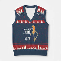 Funny Marcus The Worm 67 Meme V-Neck Knit Sweater Vest I Dont Like This Its Pissing Me Off - Wonder Print Shop