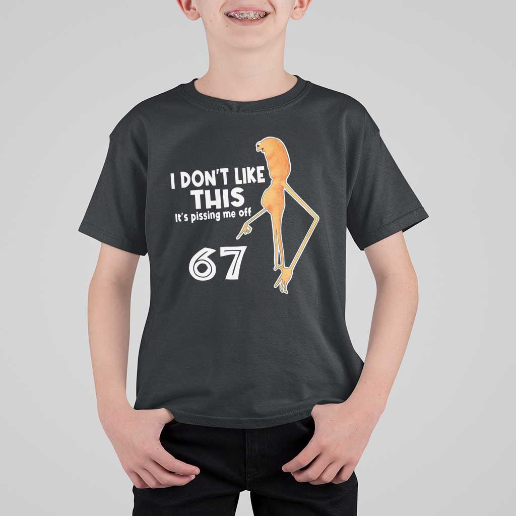 Funny Marcus The Worm 67 Meme T Shirt For Kid I Dont Like This Its Pissing Me Off - Wonder Print Shop