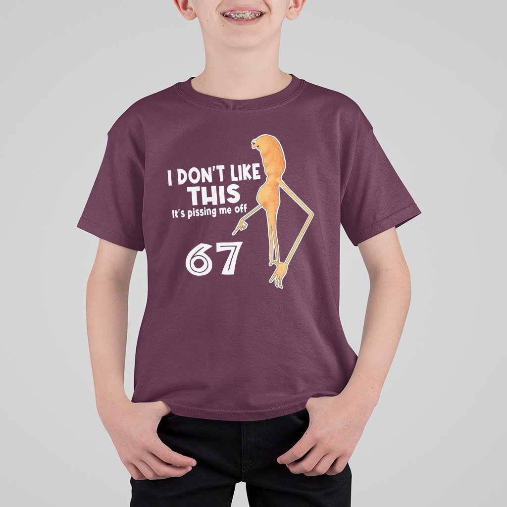 Funny Marcus The Worm 67 Meme T Shirt For Kid I Dont Like This Its Pissing Me Off - Wonder Print Shop