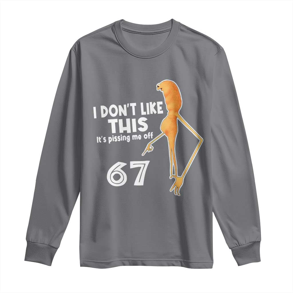 Funny Marcus The Worm 67 Meme Long Sleeve Shirt I Dont Like This Its Pissing Me Off - Wonder Print Shop