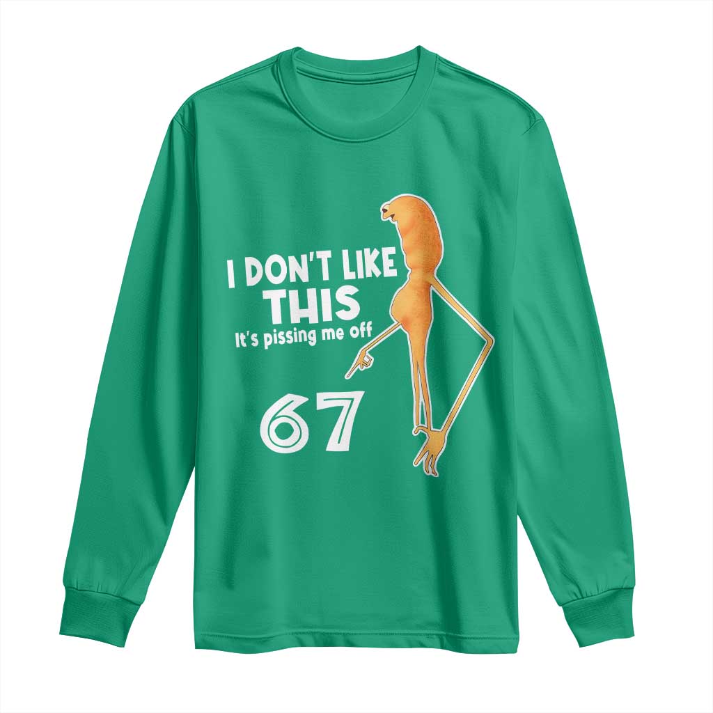 Funny Marcus The Worm 67 Meme Long Sleeve Shirt I Dont Like This Its Pissing Me Off - Wonder Print Shop