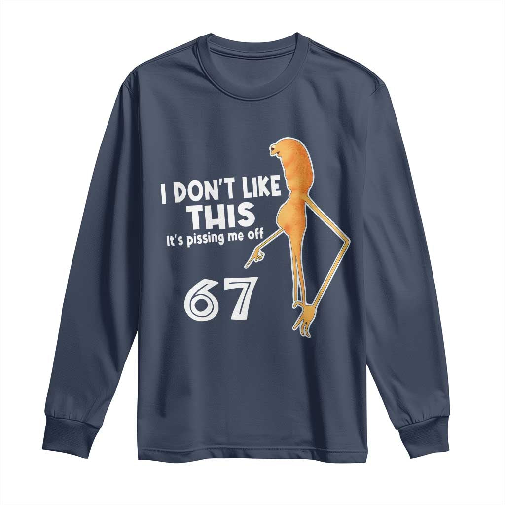 Funny Marcus The Worm 67 Meme Long Sleeve Shirt I Dont Like This Its Pissing Me Off - Wonder Print Shop