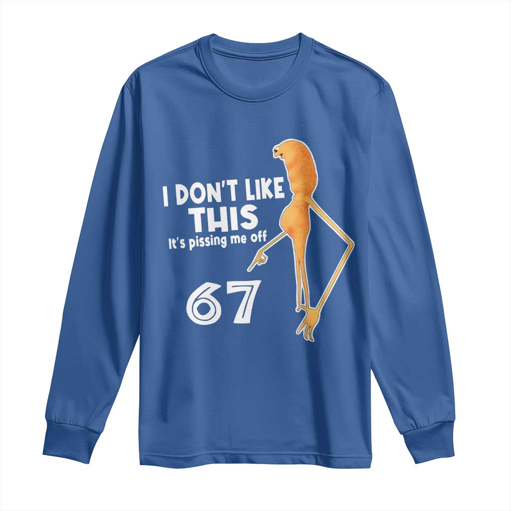 Funny Marcus The Worm 67 Meme Long Sleeve Shirt I Dont Like This Its Pissing Me Off - Wonder Print Shop