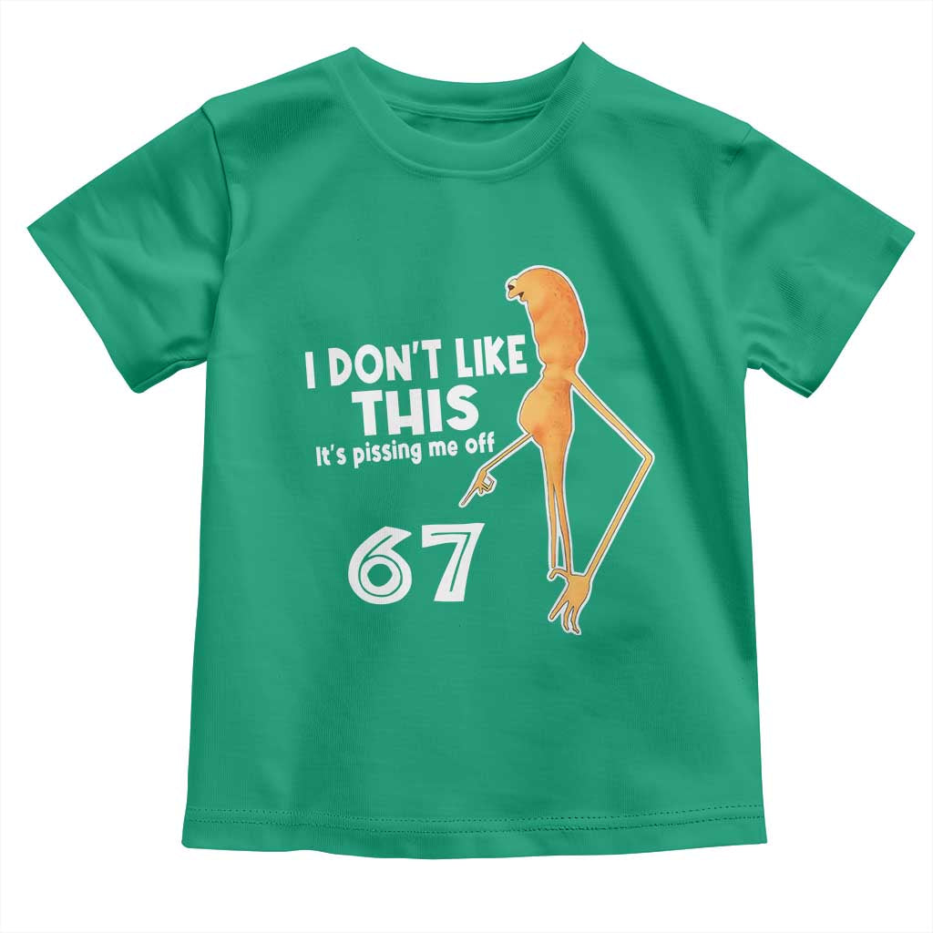 Funny Marcus The Worm 67 Meme Toddler T Shirt I Dont Like This Its Pissing Me Off - Wonder Print Shop