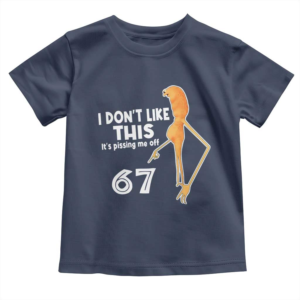 Funny Marcus The Worm 67 Meme Toddler T Shirt I Dont Like This Its Pissing Me Off - Wonder Print Shop