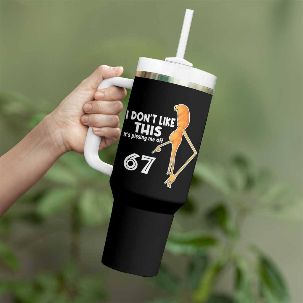Funny Marcus The Worm 67 Meme Tumbler With Handle I Dont Like This Its Pissing Me Off - Wonder Print Shop