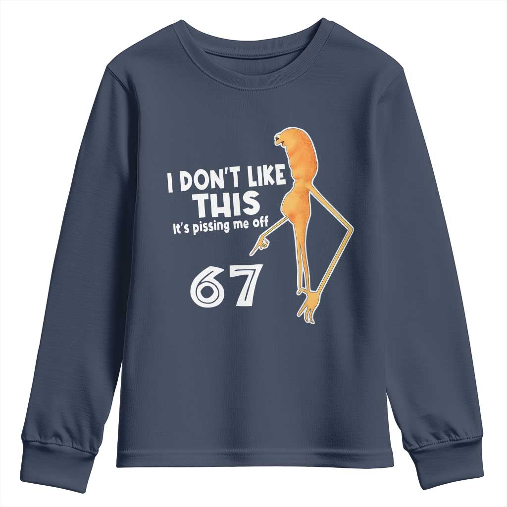 Funny Marcus The Worm 67 Meme Youth Sweatshirt I Dont Like This Its Pissing Me Off - Wonder Print Shop