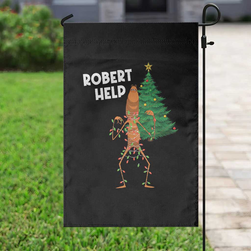 Funny Marcus The Worm Christmas Garden Flag Robert Help Xmas Tree - Wonder Print Shop