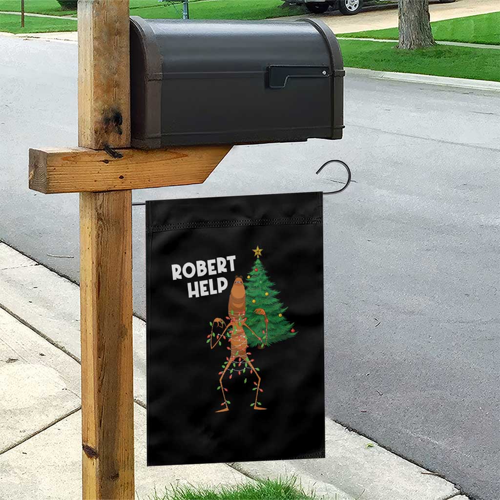Funny Marcus The Worm Christmas Garden Flag Robert Help Xmas Tree - Wonder Print Shop