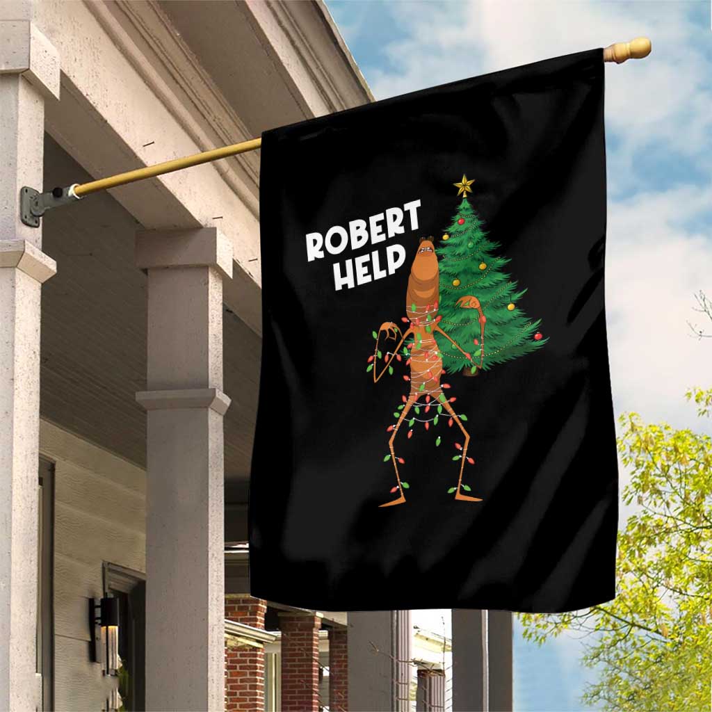 Funny Marcus The Worm Christmas Garden Flag Robert Help Xmas Tree - Wonder Print Shop