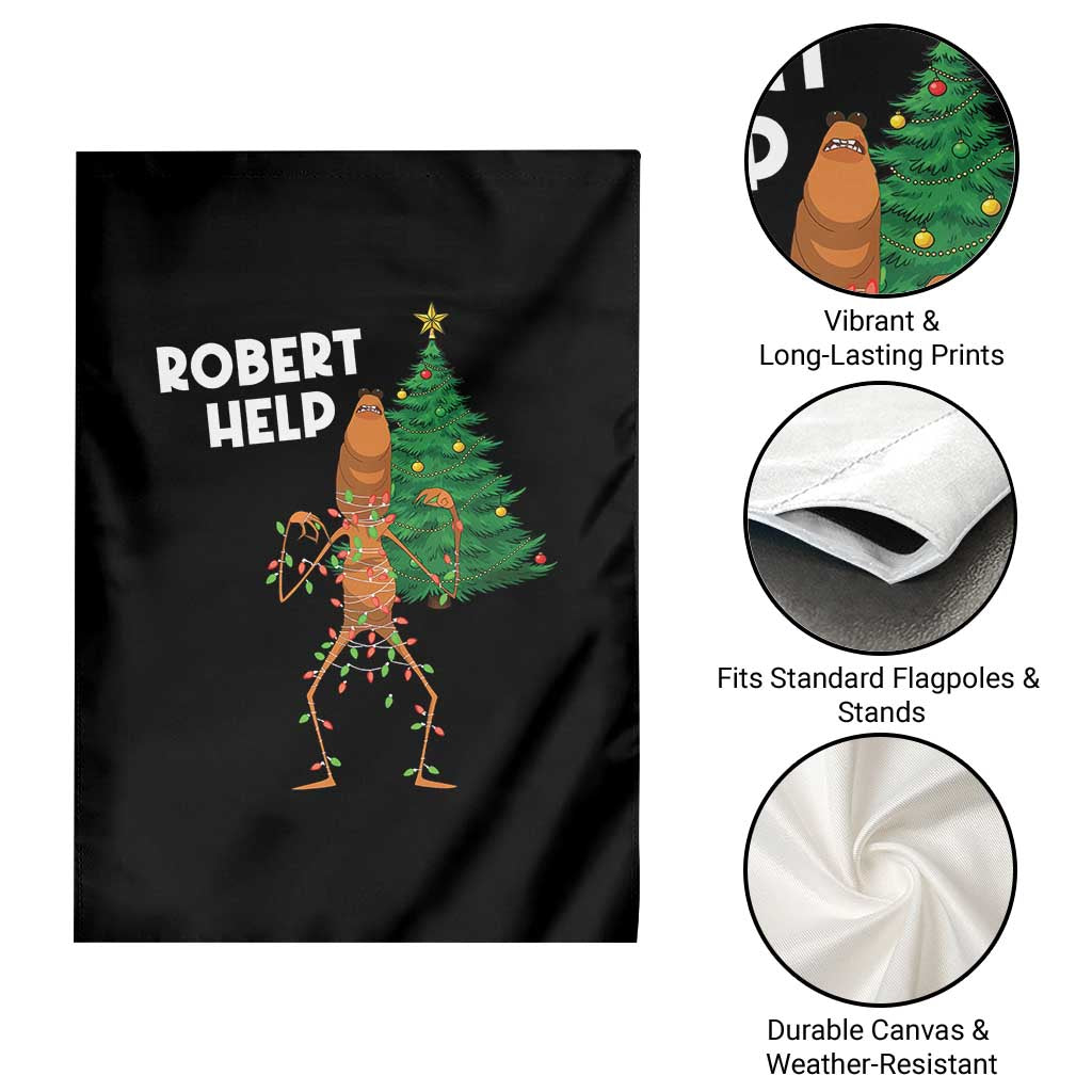 Funny Marcus The Worm Christmas Garden Flag Robert Help Xmas Tree - Wonder Print Shop