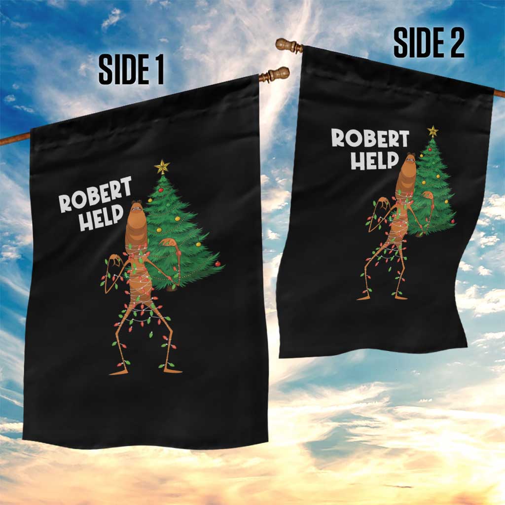 Funny Marcus The Worm Christmas Garden Flag Robert Help Xmas Tree - Wonder Print Shop