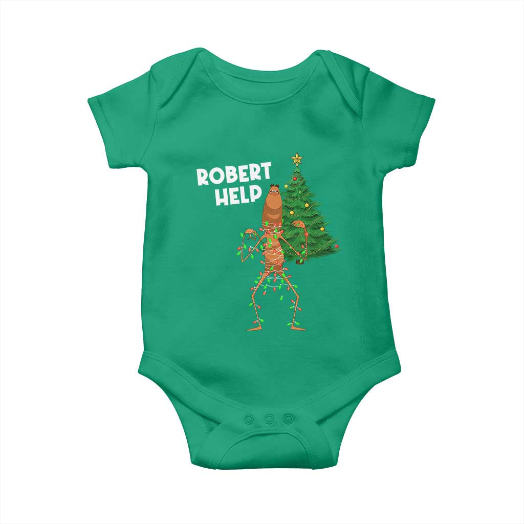Funny Marcus The Worm Christmas Baby Onesie Robert Help Xmas Tree - Wonder Print Shop