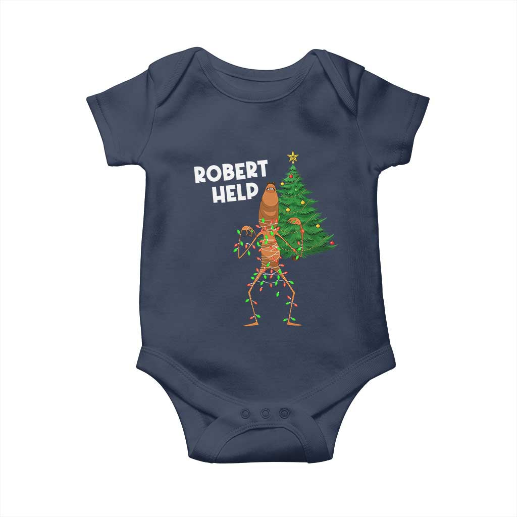 Funny Marcus The Worm Christmas Baby Onesie Robert Help Xmas Tree - Wonder Print Shop