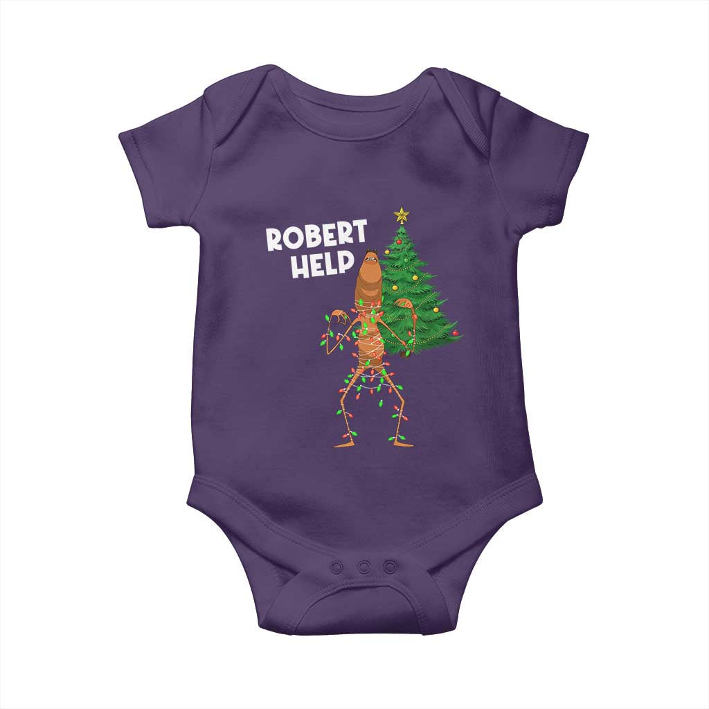 Funny Marcus The Worm Christmas Baby Onesie Robert Help Xmas Tree - Wonder Print Shop