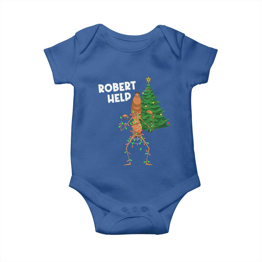 Funny Marcus The Worm Christmas Baby Onesie Robert Help Xmas Tree - Wonder Print Shop