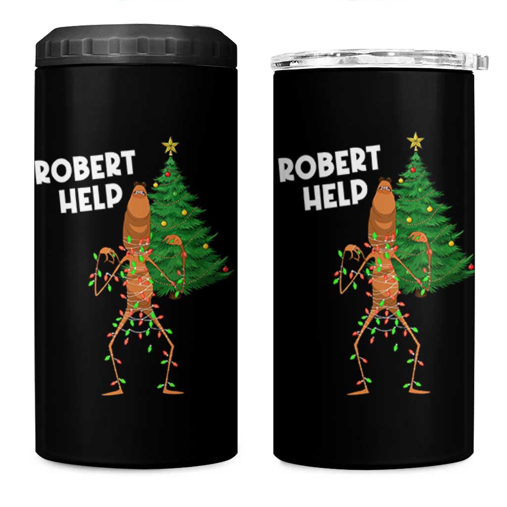 Funny Marcus The Worm Christmas 4 in 1 Can Cooler Tumbler Robert Help Xmas Tree - Wonder Print Shop