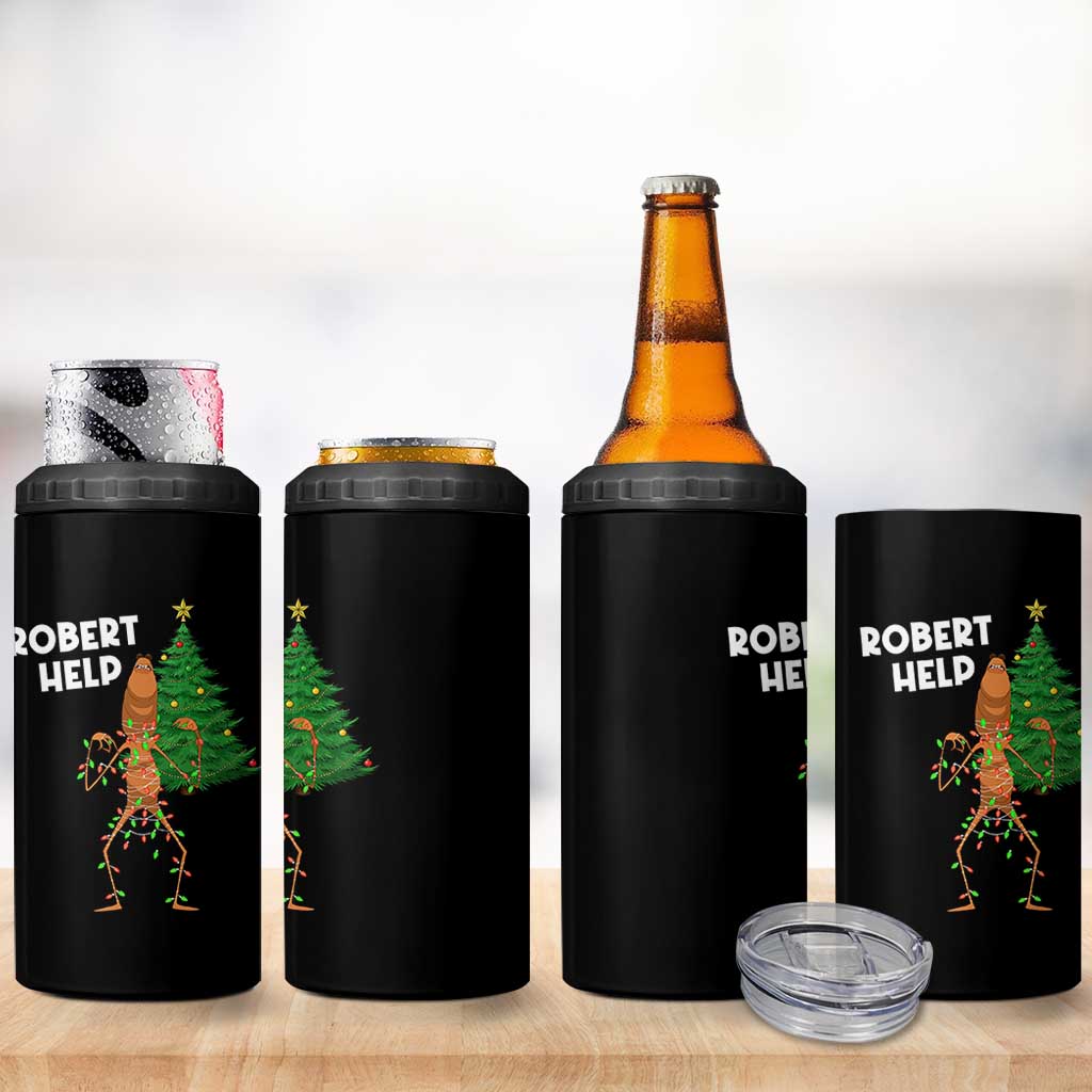 Funny Marcus The Worm Christmas 4 in 1 Can Cooler Tumbler Robert Help Xmas Tree - Wonder Print Shop