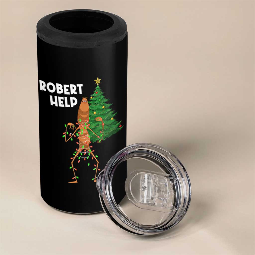 Funny Marcus The Worm Christmas 4 in 1 Can Cooler Tumbler Robert Help Xmas Tree - Wonder Print Shop