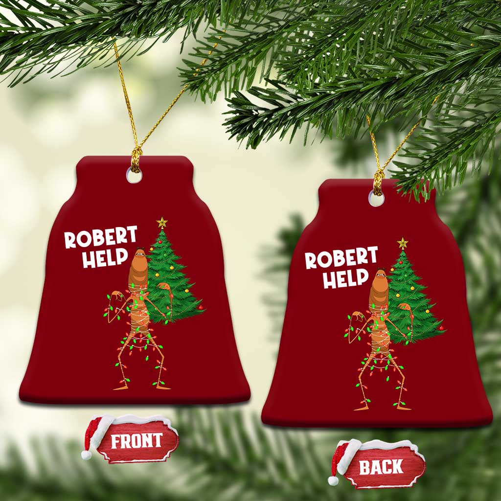 Funny Marcus The Worm Christmas Ceramic Ornament Robert Help Xmas Tree - Wonder Print Shop