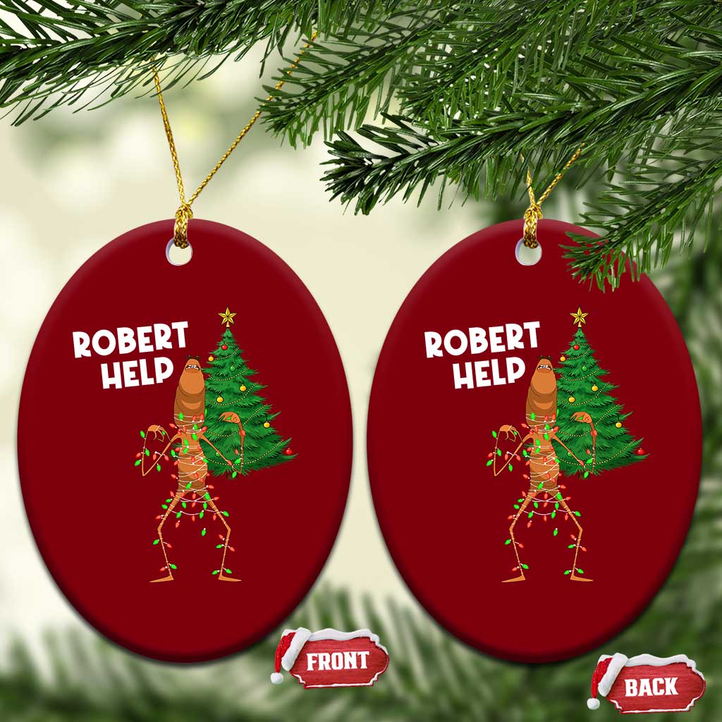 Funny Marcus The Worm Christmas Ceramic Ornament Robert Help Xmas Tree - Wonder Print Shop