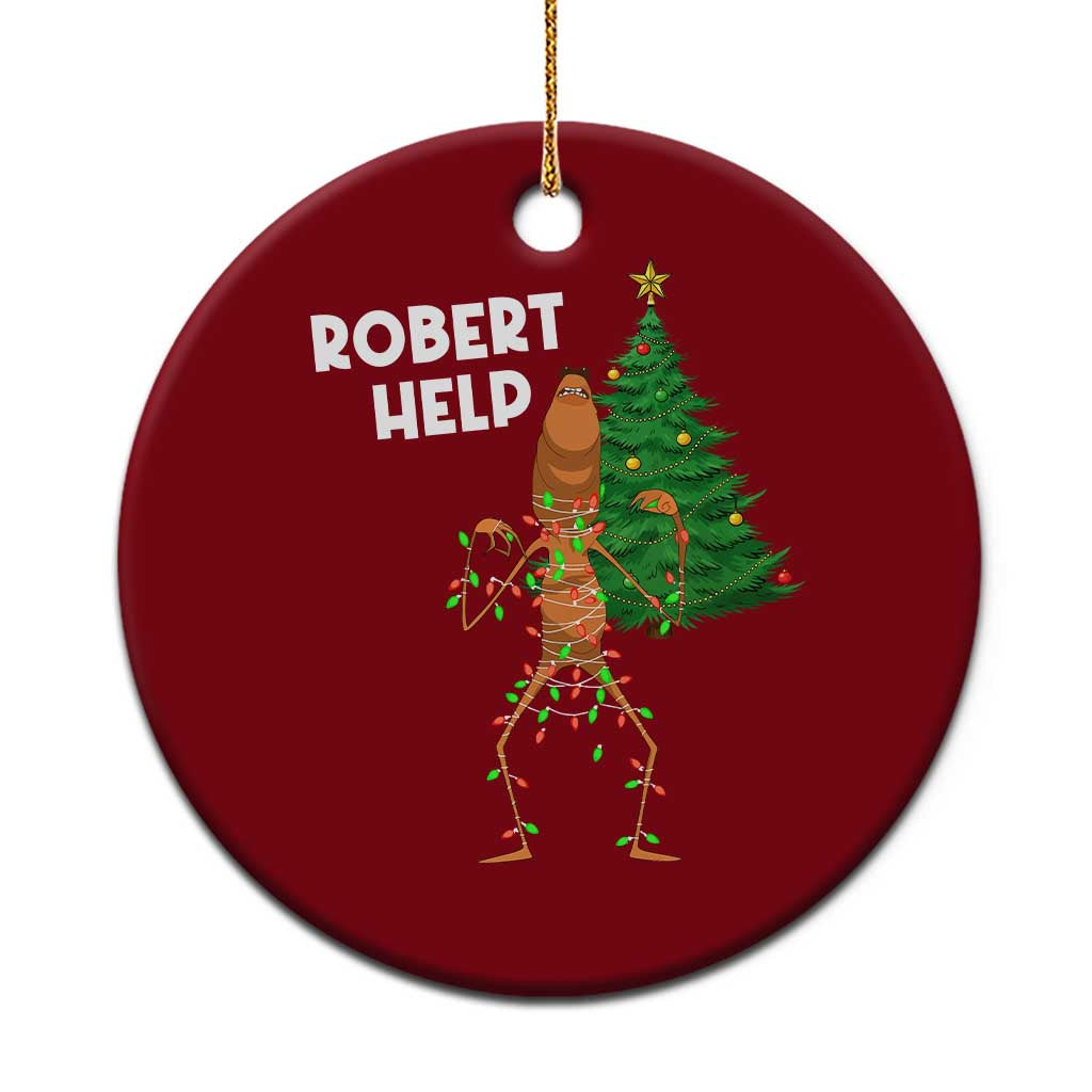 Funny Marcus The Worm Christmas Ceramic Ornament Robert Help Xmas Tree - Wonder Print Shop