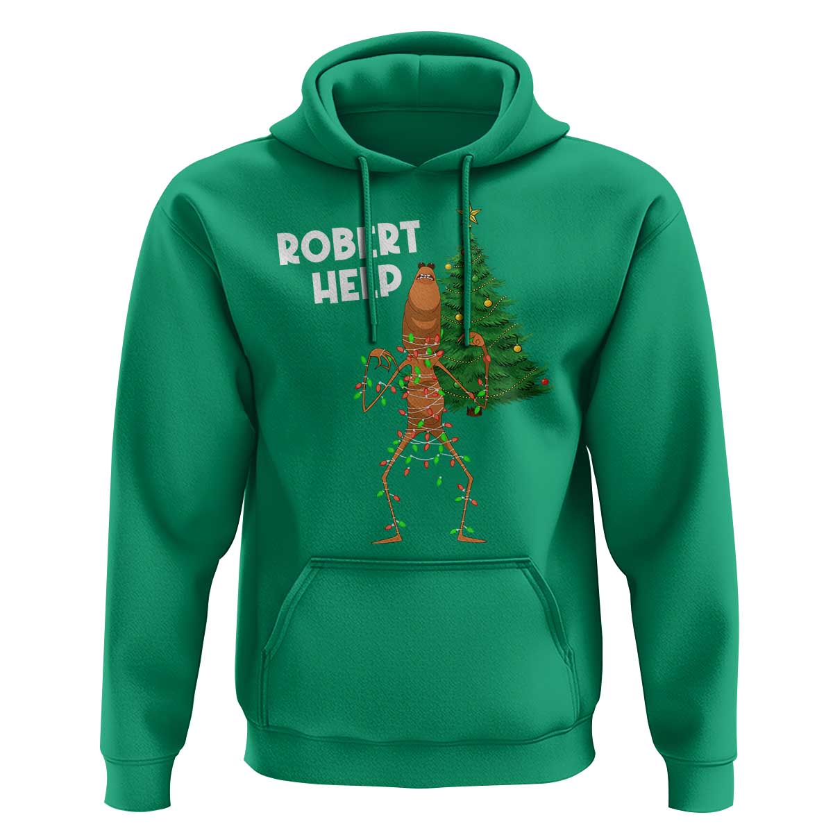 Funny Marcus The Worm Christmas Hoodie Robert Help Xmas Tree - Wonder Print Shop