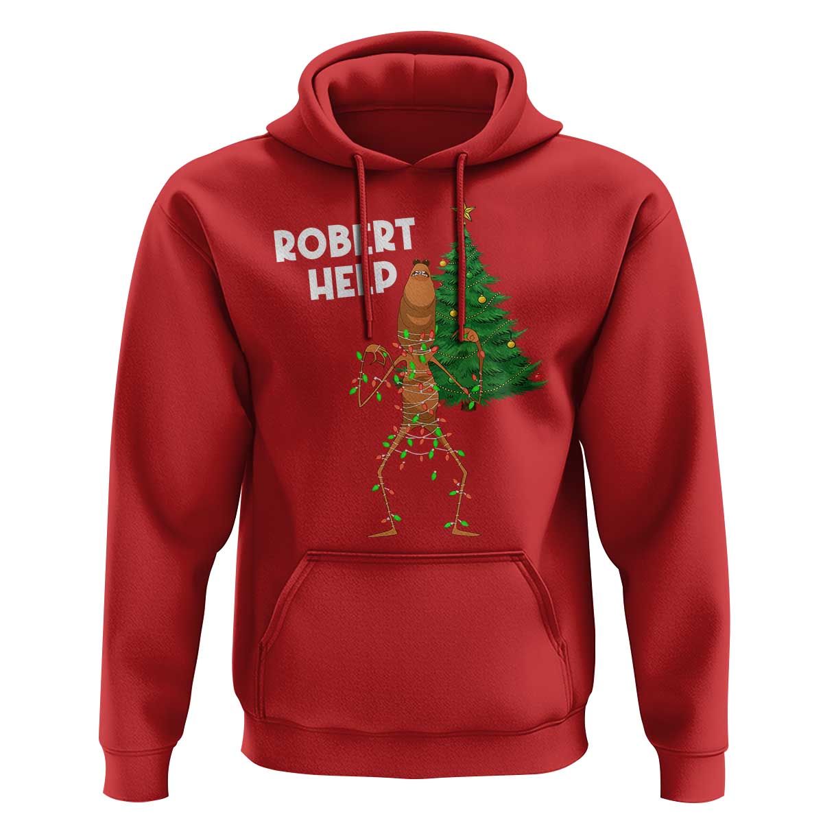 Funny Marcus The Worm Christmas Hoodie Robert Help Xmas Tree - Wonder Print Shop