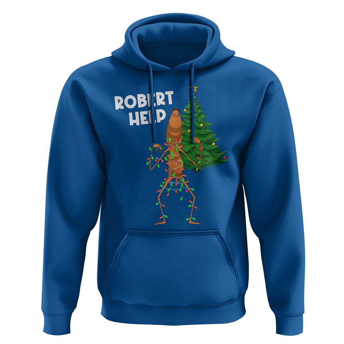Funny Marcus The Worm Christmas Hoodie Robert Help Xmas Tree - Wonder Print Shop