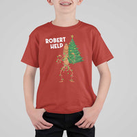 Funny Marcus The Worm Christmas T Shirt For Kid Robert Help Xmas Tree - Wonder Print Shop