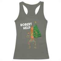 Funny Marcus The Worm Christmas Racerback Tank Top Robert Help Xmas Tree - Wonder Print Shop
