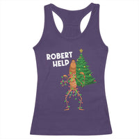 Funny Marcus The Worm Christmas Racerback Tank Top Robert Help Xmas Tree - Wonder Print Shop