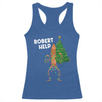 Funny Marcus The Worm Christmas Racerback Tank Top Robert Help Xmas Tree - Wonder Print Shop
