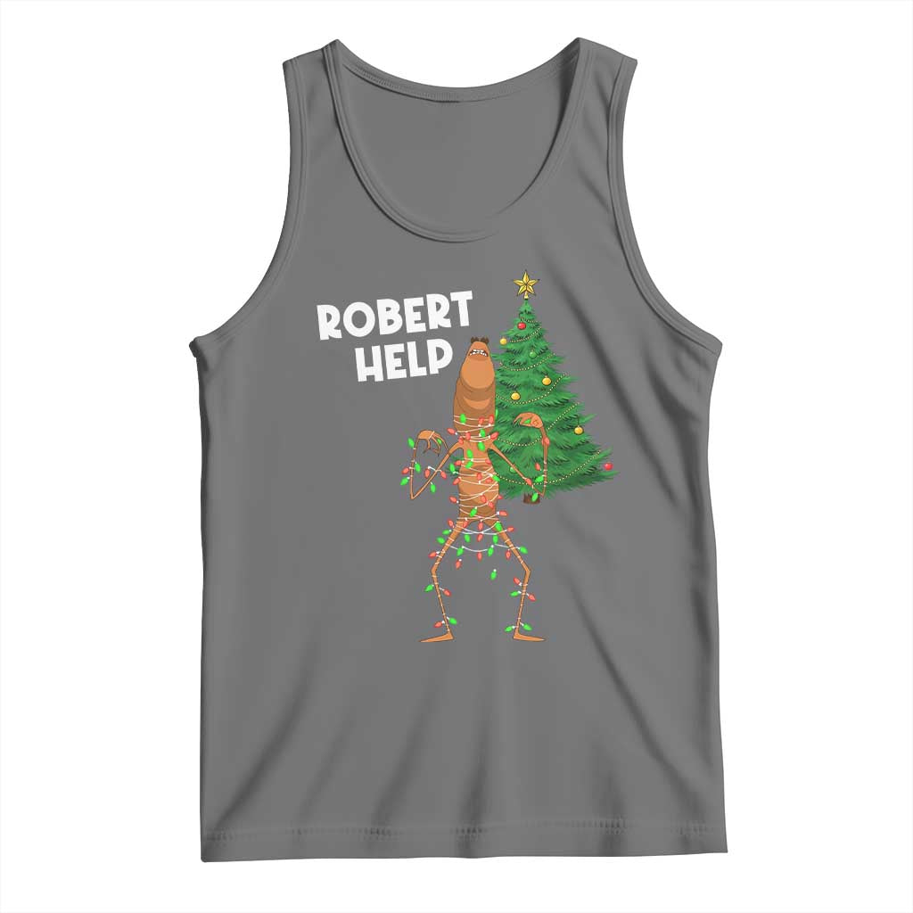 Funny Marcus The Worm Christmas Tank Top Robert Help Xmas Tree - Wonder Print Shop